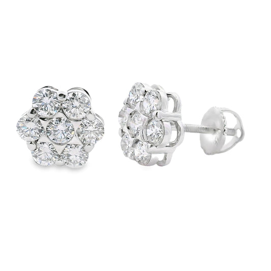 1.87ct Lab Grown Diamond Earrings Sterling Silver