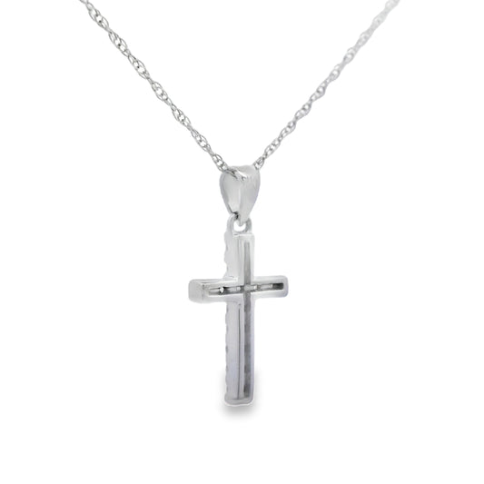 .11ct Diamond Cross Religious Pendant 14KT White Gold