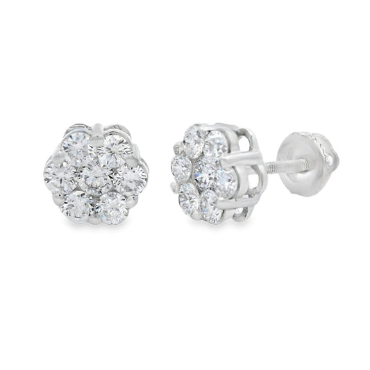 1.39ct Lab Grown Diamond Earrings Sterling Silver