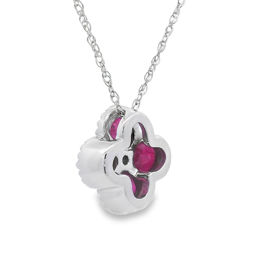 .77ct Ruby Diamond Fashion Pendants 14KT White Gold