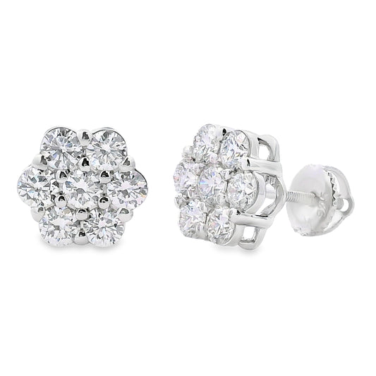 1.87ct Lab Grown Diamond Earrings Sterling Silver