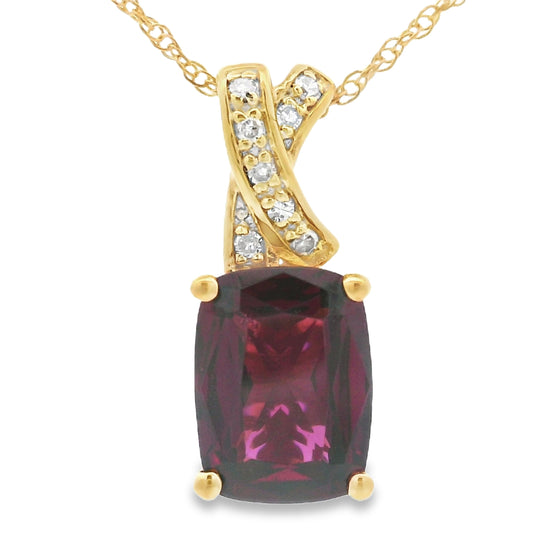 1.63ct Garnet Diamond Fashion Pendants 10KT Yellow Gold