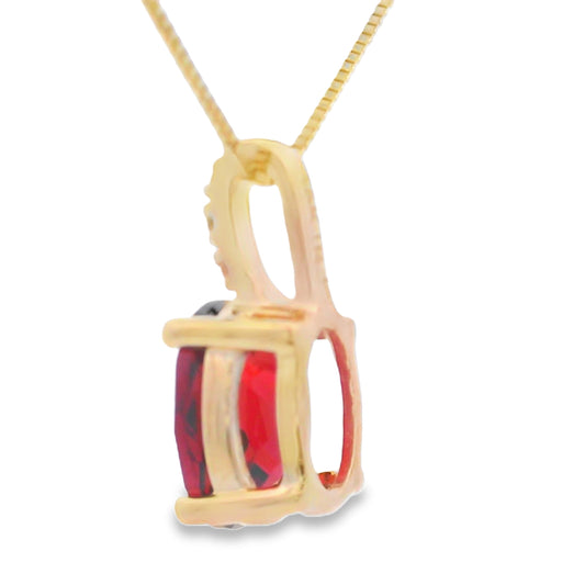 1.34ct Garnet Diamond Fashion Pendants 10KT Yellow Gold