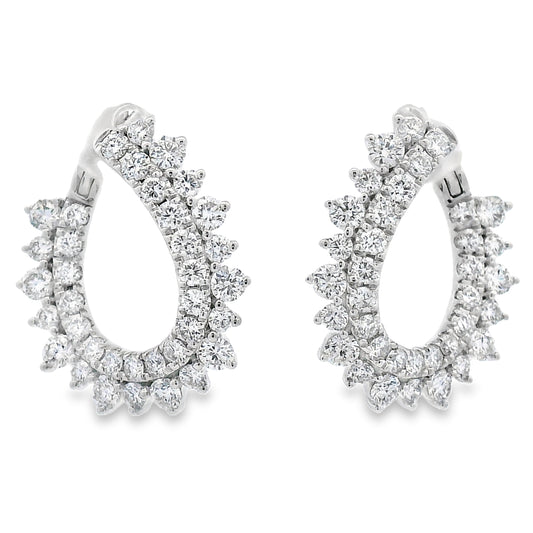 1.50ct Lab Grown Diamond Hoop Earrings 14KT White Gold