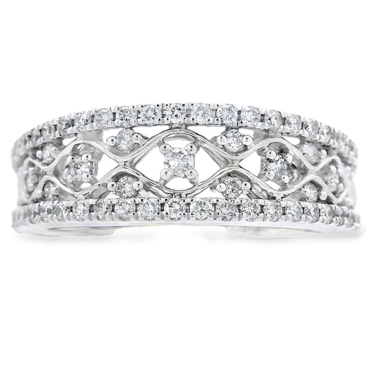 .50ct Diamond Fashion band rings 10KT White Gold