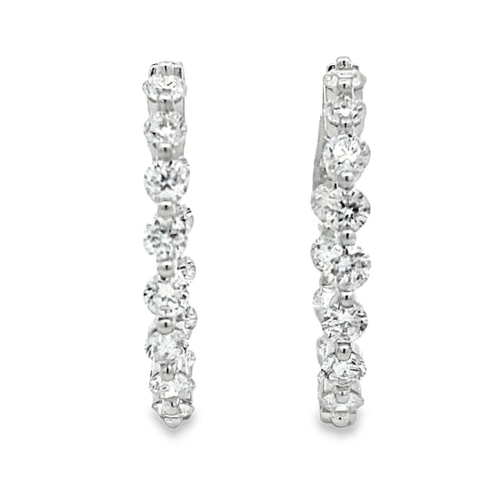 3.10ct Lab Grown Diamond Hoop Earrings Sterling Silver