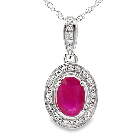 .70ct Ruby Diamond Fashion Pendants 10KT White Gold
