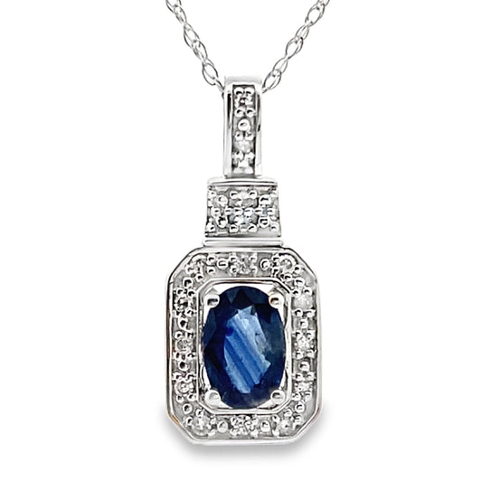 .66ct Sapphire Diamond Fashion Pendants 10KT White Gold