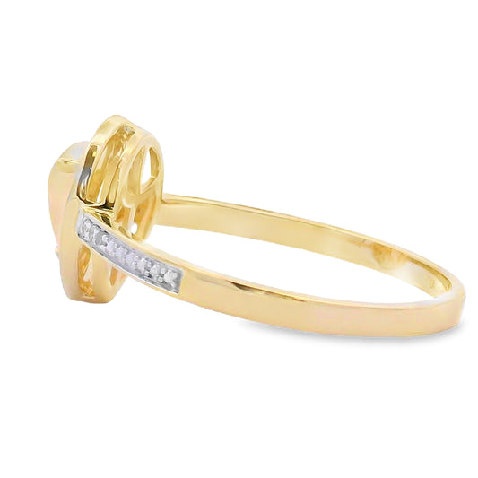 .30ct Opal Diamond Ring 10KT Yellow Gold