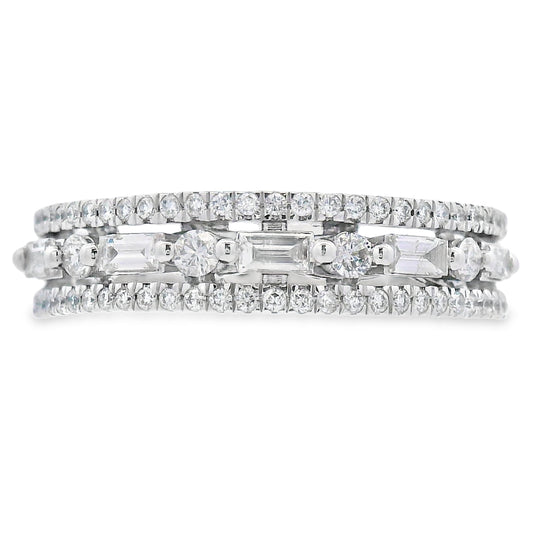 .50ct Diamond Fashion band rings 14KT White Gold