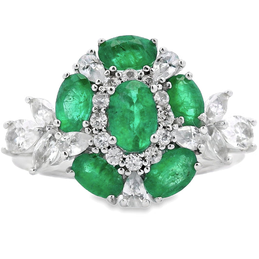 2.98ct Emerald Zircon Ring Sterling Silver