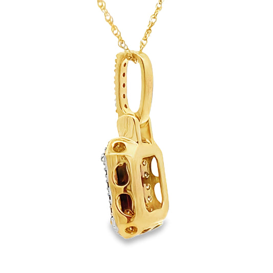 1.31ct Garnet Diamond Fashion Pendants 10KT Yellow Gold