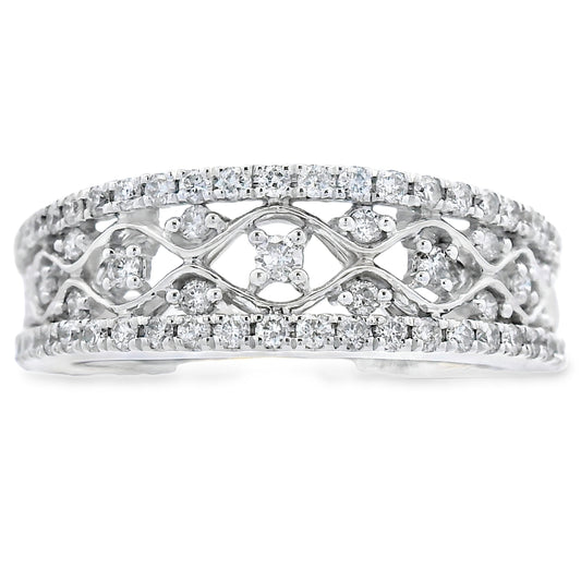 .50ct Diamond Fashion band rings 10KT White Gold