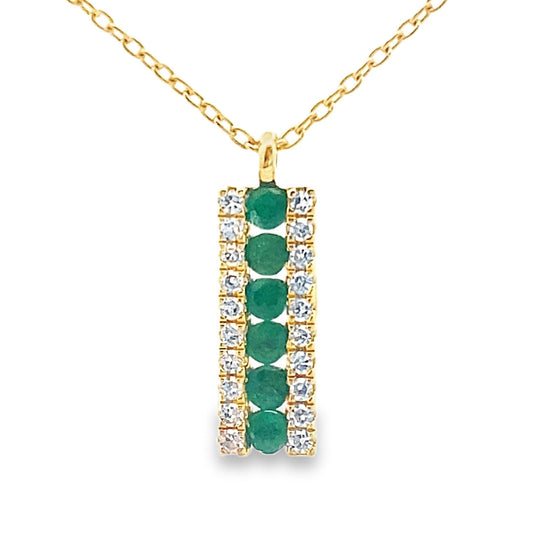 .30ct Emerald Diamond Fashion Pendants 14KT Yellow Gold