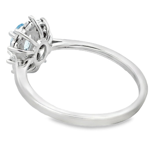 .43ct Aquamarine Diamond Ring 10KT White Gold