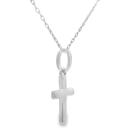 .05ct Diamond Cross Religious Pendant 14KT White Gold