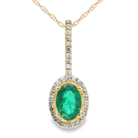 .46ct Emerald Diamond Fashion Pendants 10KT Yellow Gold