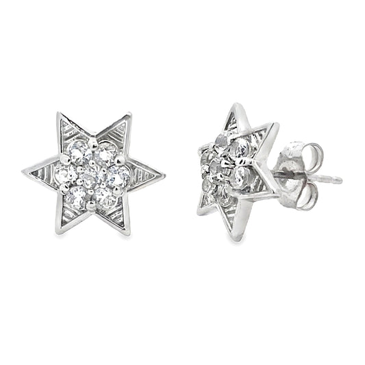 .50ct White Topaz Earrings Sterling Silver