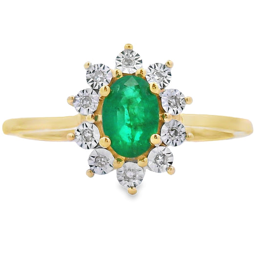 .43ct Emerald Diamond Ring 10KT Yellow Gold