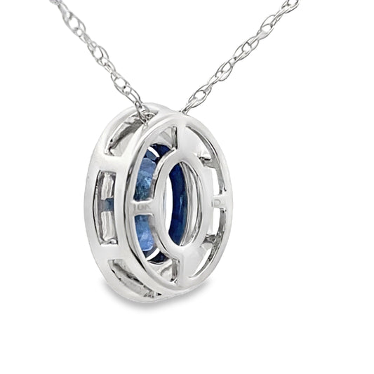 .59ct Sapphire Diamond Fashion Pendants 10KT White Gold