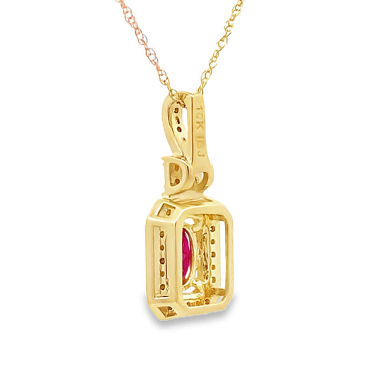.66ct Ruby Diamond Fashion Pendants 10KT Yellow Gold