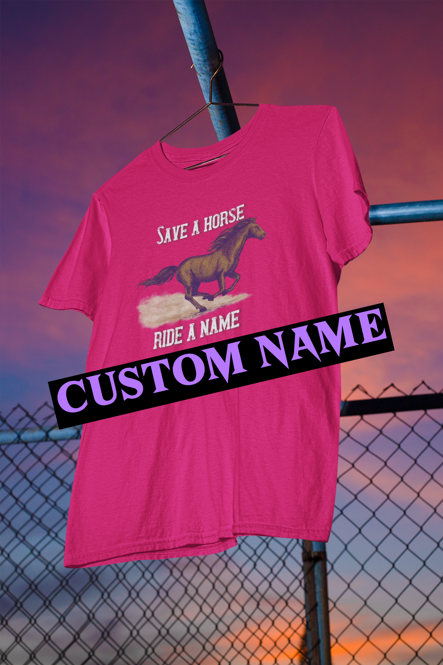 Save a Horse, Ride a [Custom Name] - Unisex Jersey Short Sleeve Tee