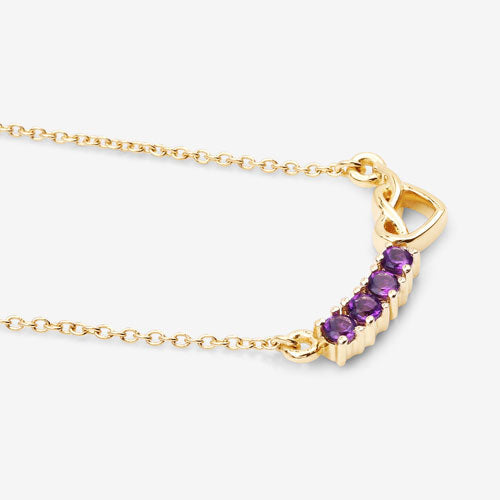 0.24 Carat Genuine Amethyst .925 Sterling Silver Necklace