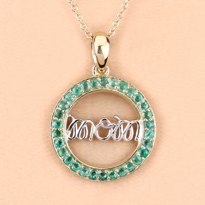 0.54 Carat Genuine Emerald .925 Sterling Silver Pendant