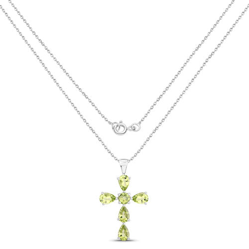 2.24 Carat Genuine Peridot .925 Sterling Silver Pendant