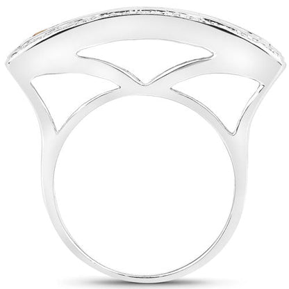 1.08 Carat Genuine Multi Sapphire .925 Sterling Silver Ring