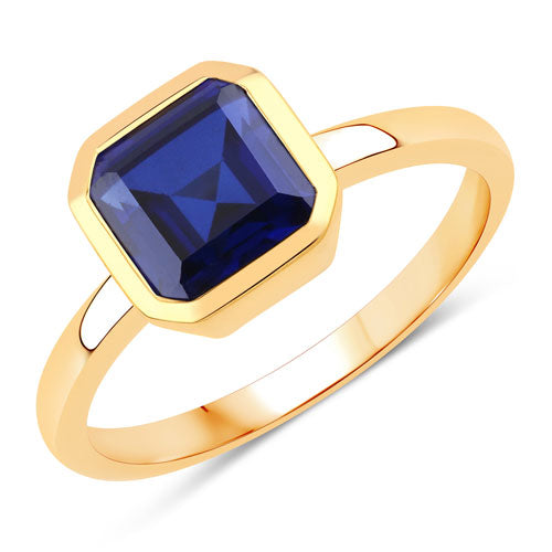 2.42 Carat Created Sapphire .925 Sterling Silver Ring