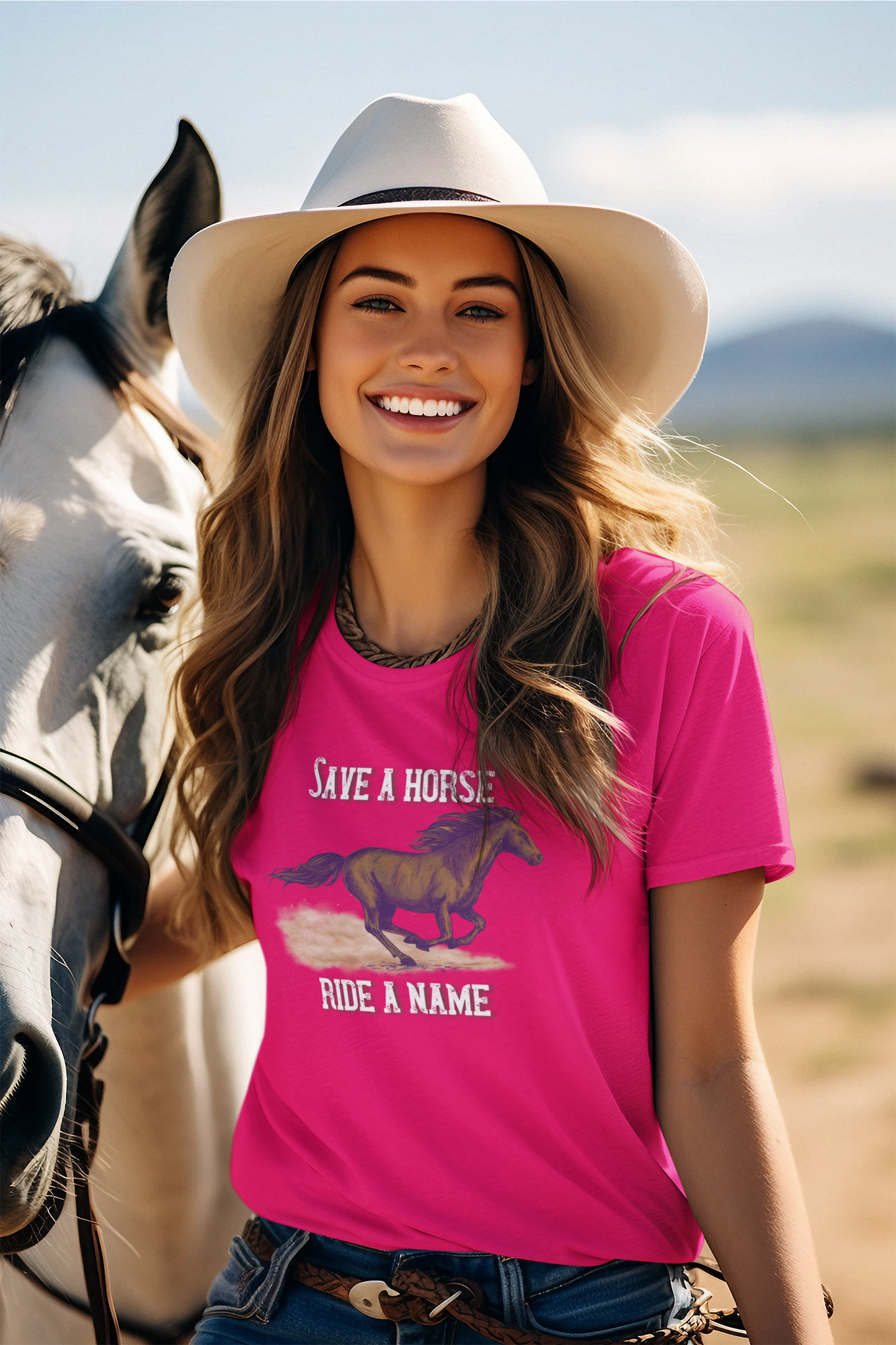 Save a Horse, Ride a [Custom Name] - Unisex Jersey Short Sleeve Tee