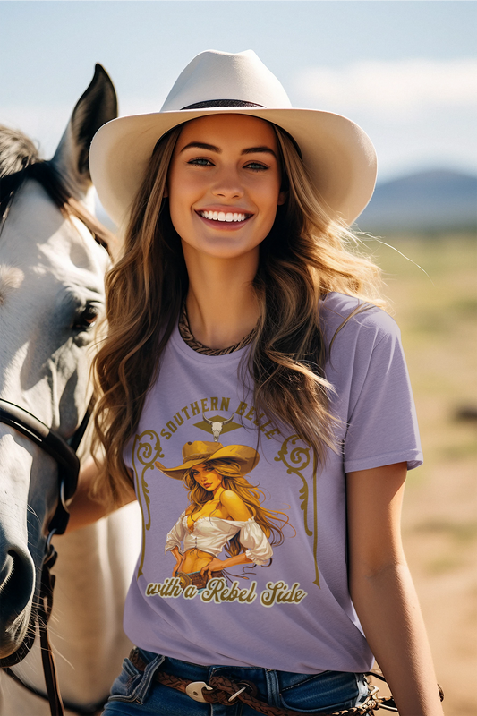 Southern Belle Statement Tee, Vintage Graphic Shirt, Country Lifestyle Apparel, Gift for Her, Summer Fashion