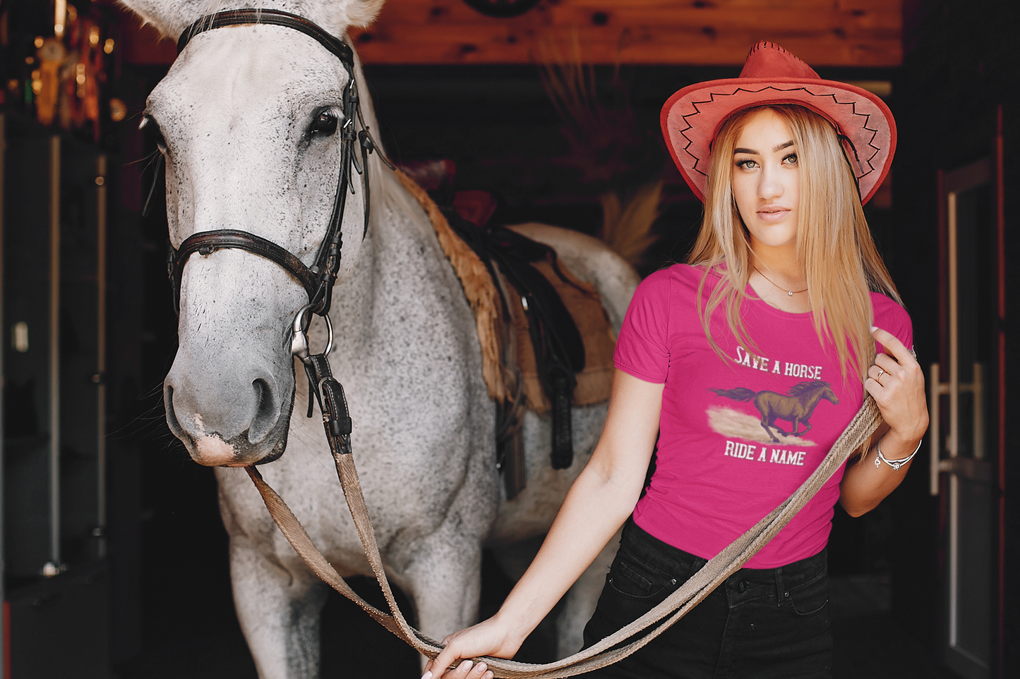 Save a Horse, Ride a [Custom Name] - Unisex Jersey Short Sleeve Tee