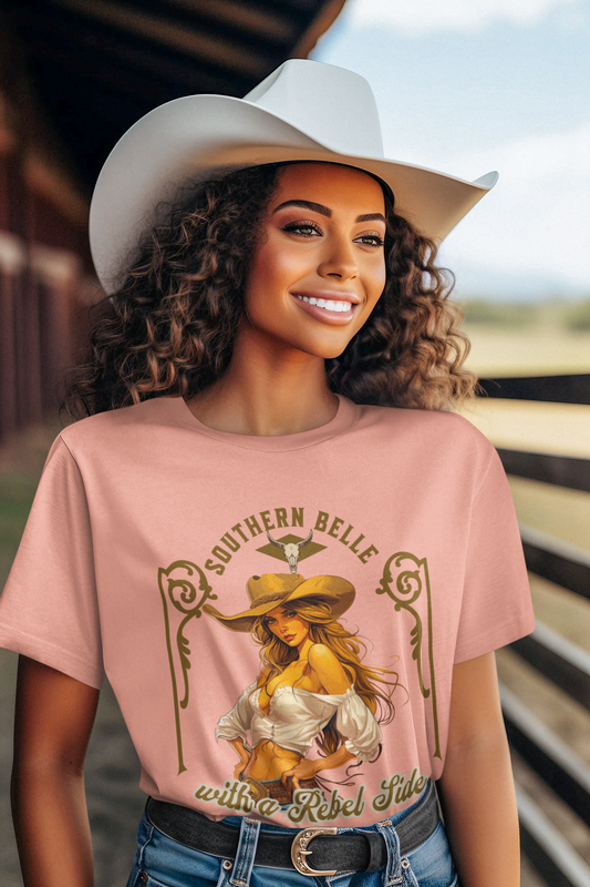 Southern Belle Statement Tee, Vintage Graphic Shirt, Country Lifestyle Apparel, Gift for Her, Summer Fashion