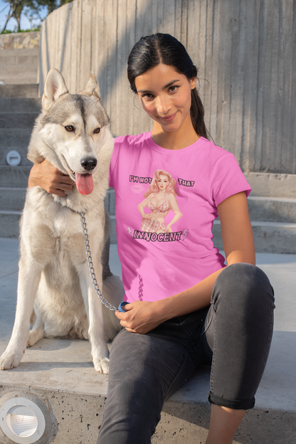 Retro Pin-Up T-Shirt - Quirky Pink Design for Bold Style