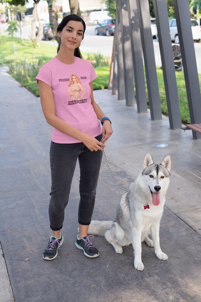 Retro Pin-Up T-Shirt - Quirky Pink Design for Bold Style