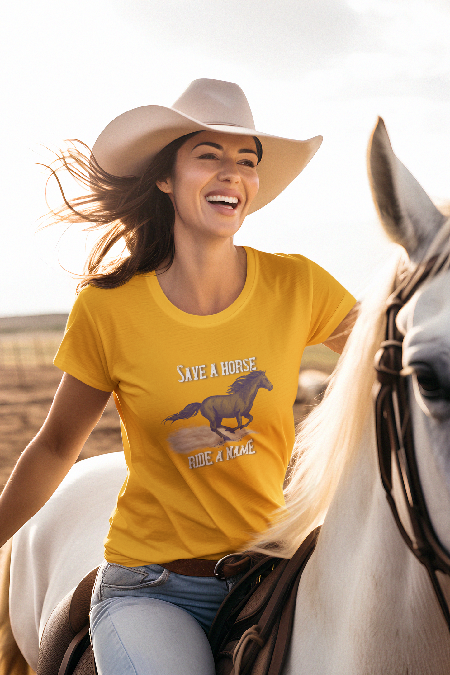 Save a Horse, Ride a [Custom Name] - Unisex Jersey Short Sleeve Tee