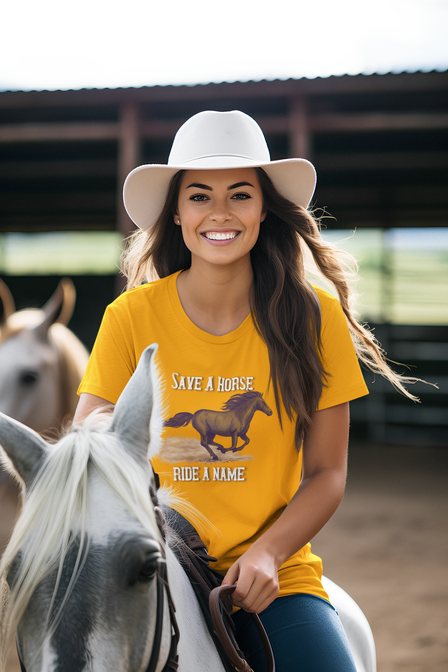 Save a Horse, Ride a [Custom Name] - Unisex Jersey Short Sleeve Tee