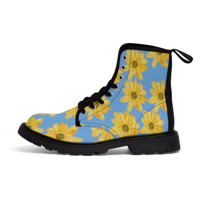 Flower Print Women's Canvas Boots