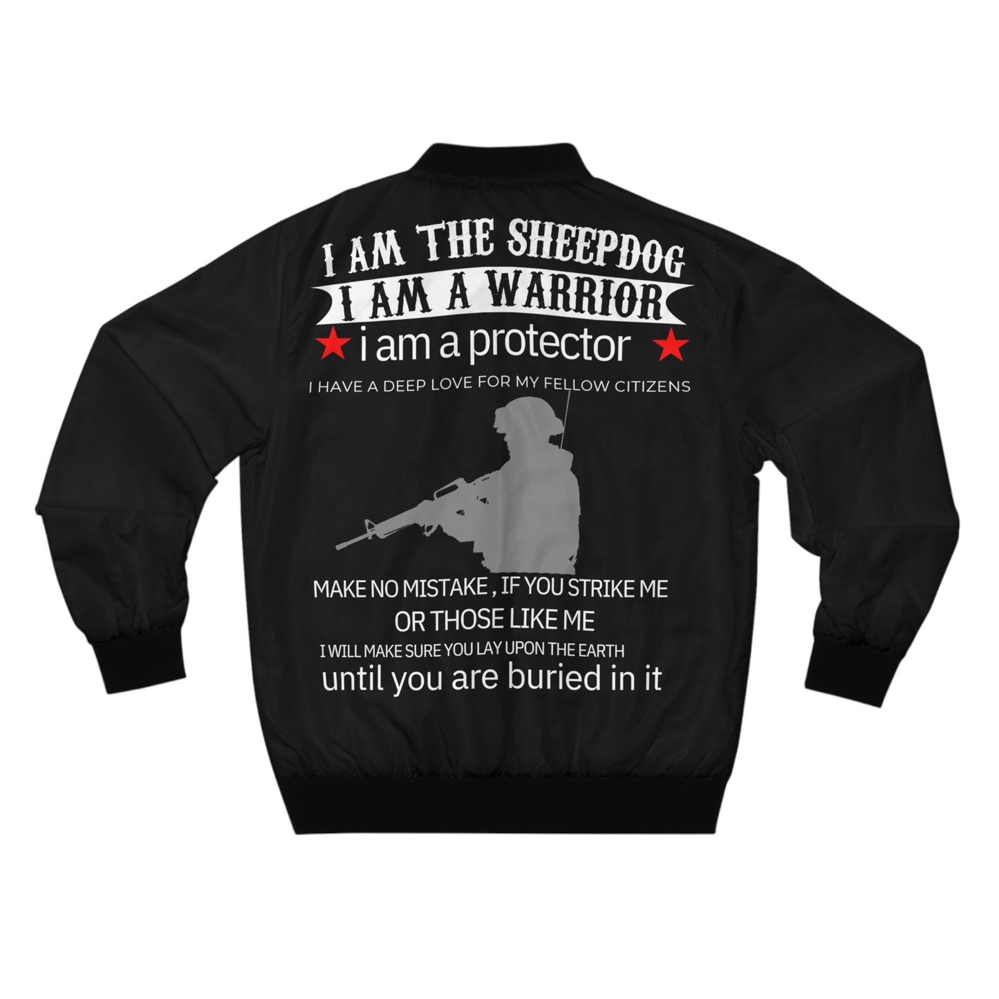 I Am A Warrior Military Men's Bomber Jacket (AOP)