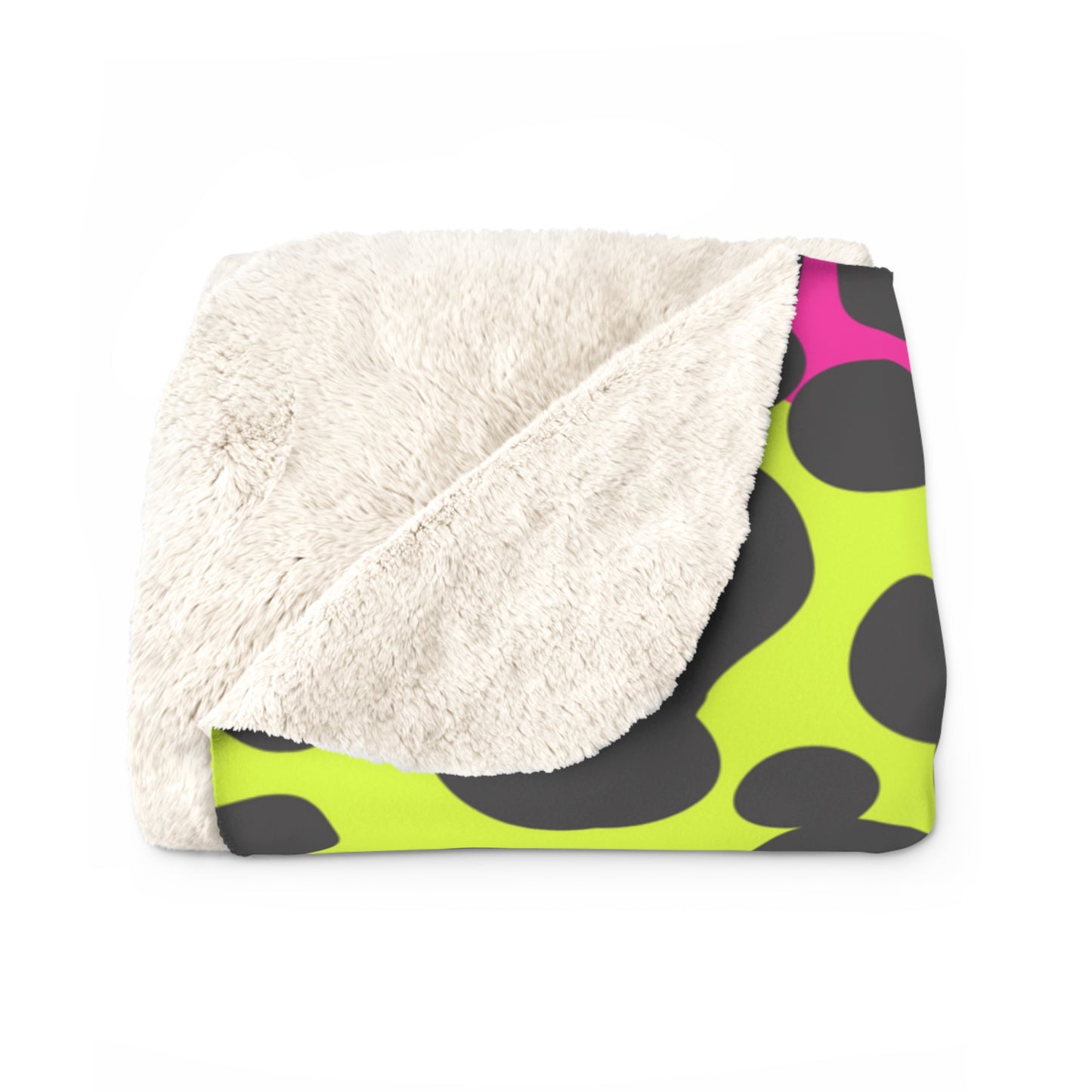 Neon Leopard Sherpa Fleece Blanket