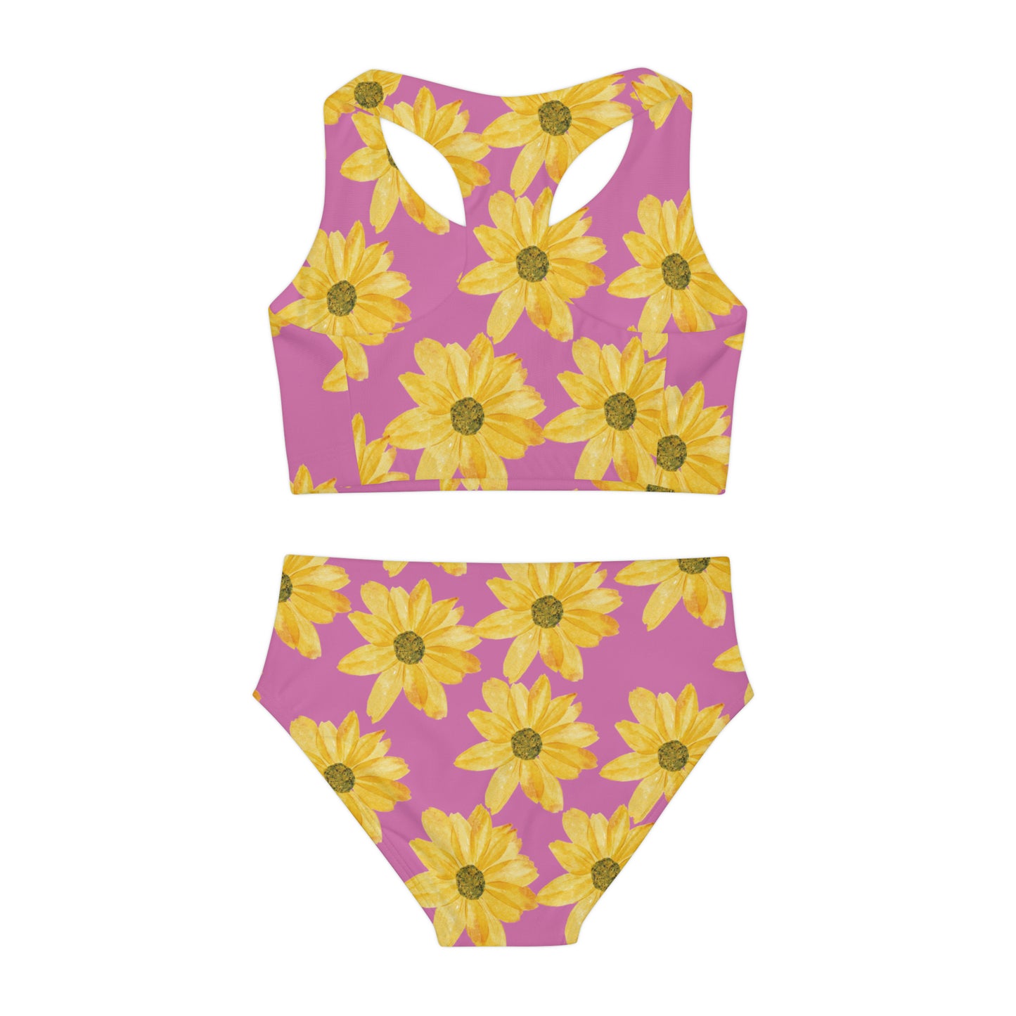 Flower Print Girls Two Piece Swimsuit (AOP)