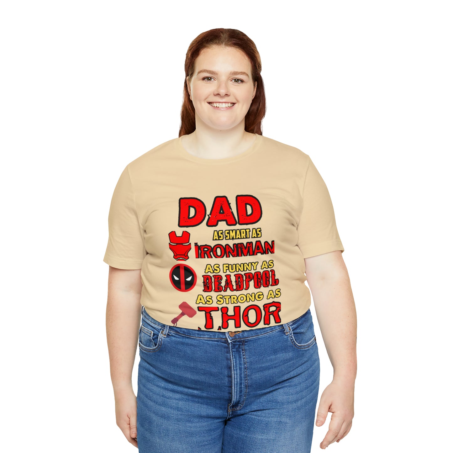 Dad World's Greatest Superhero Unisex Jersey Short Sleeve Tee