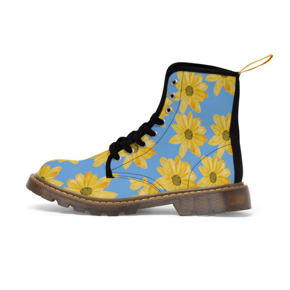 Flower Print Women's Canvas Boots