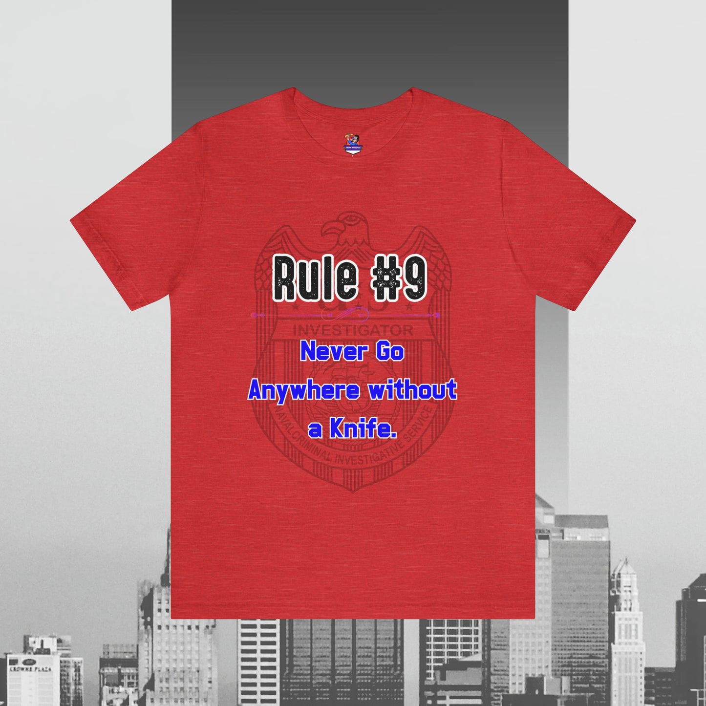 Rules of Gibbs #9 Never go anywhere without a Knife. Unisex Jersey Short Sleeve Tee