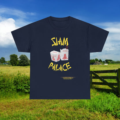 "DirkyThreadz Siam Palace T-Shirt - Bold Takeout Graphic Design in Black Cotton"