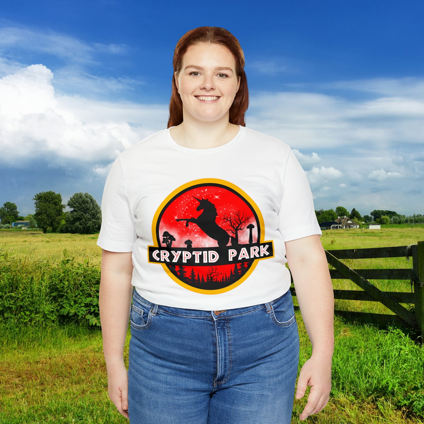 Cryptid Park Series Present The Unicorn Unisex Jersey Short Sleeve Tee