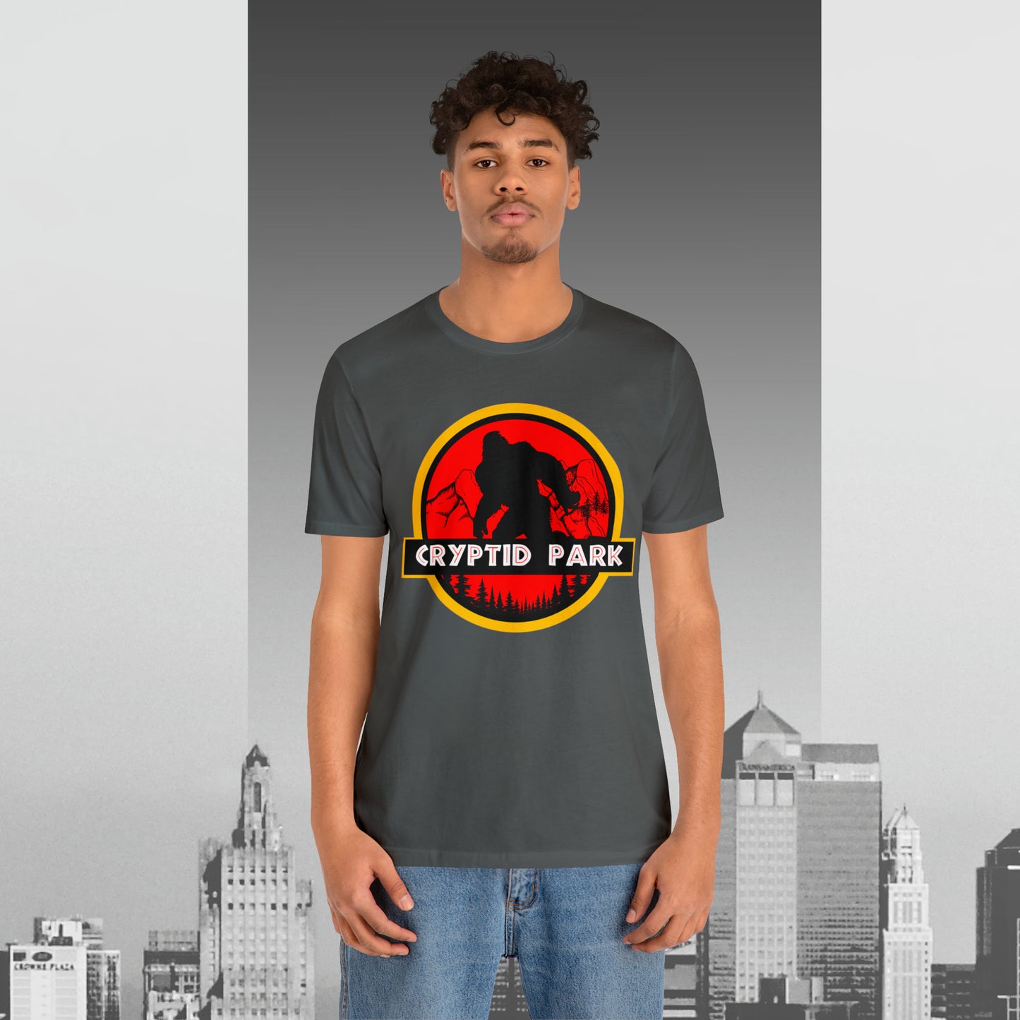 Cryptid Park Series Presents Bigfoot Unisex Jersey Short Sleeve Tee