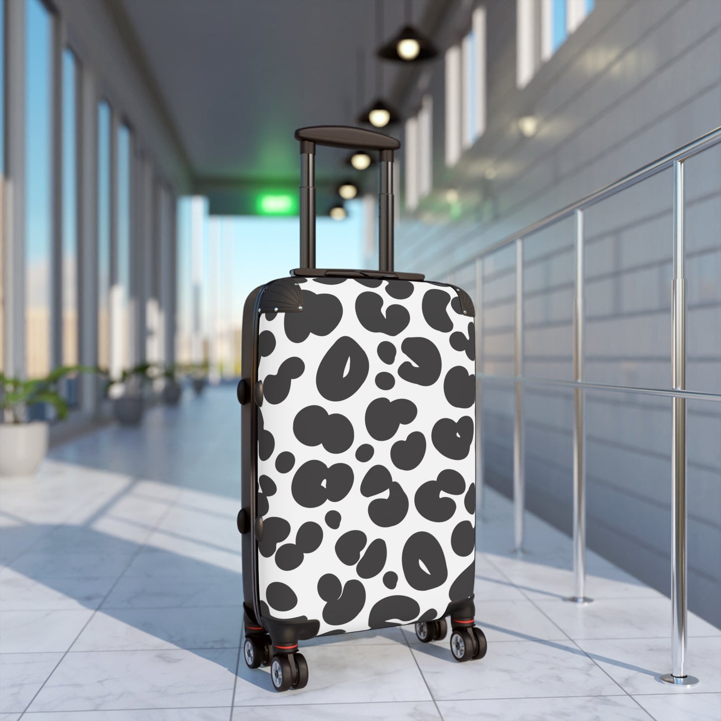 Black and White Cheetah Print Suitcase